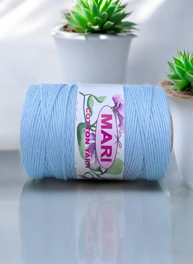 MARI - Cotton Crochet Yarn - Medium Thicker - Baby Blue - (100 Grams / 125 Metres) - Image 3